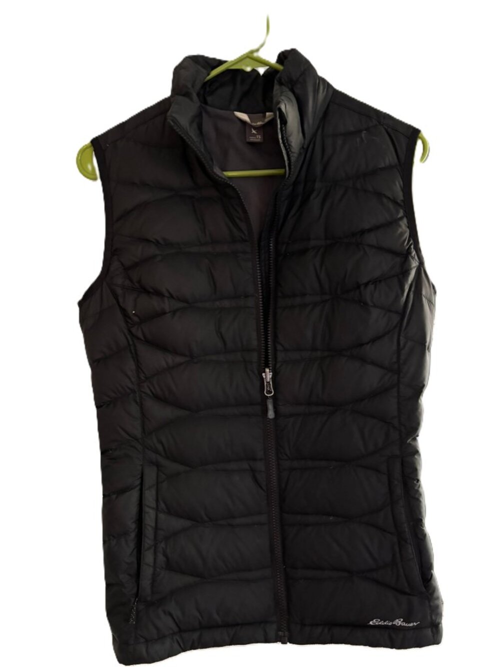 Eddie Bauer Black Slim Quilted Puffer Vest, Small Tall